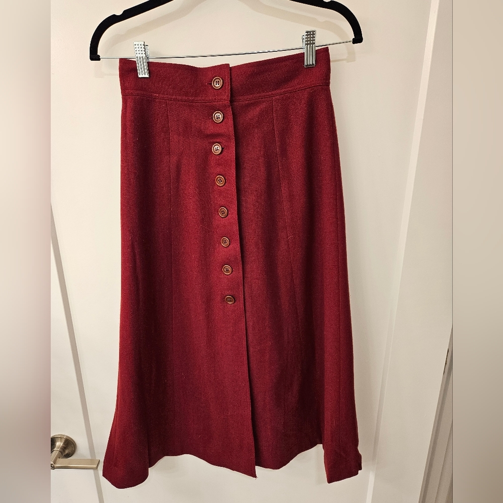 NWOT - Vintage "Classic of Boston" Wool Blend Skirt - Wine - Classic